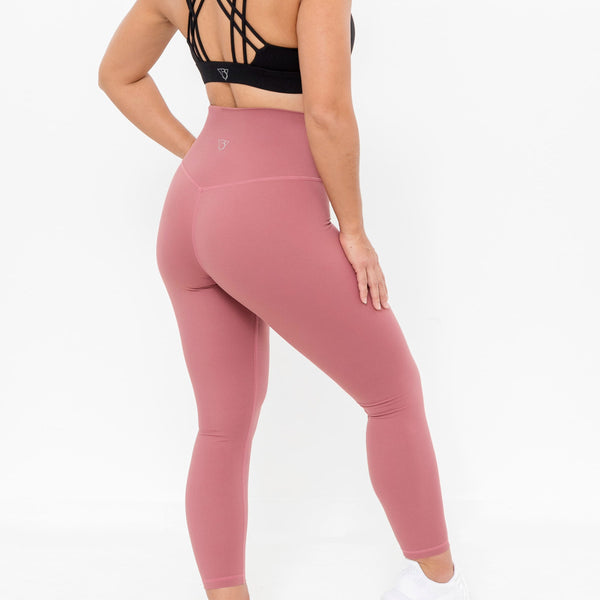 Lux High Waisted Leggings - Dusty Rose – Physiq Apparel